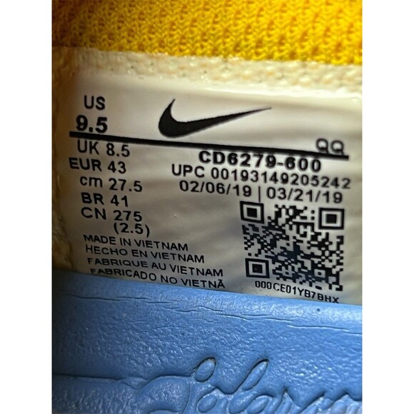 Nike Charge Solarsoft SB University Red, Navy & Yellow Canvas Shoes Men Size 9.5 - Picture 10 of 12